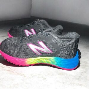 New Balance Kids' Sneakers in Black with Multicolor Soles